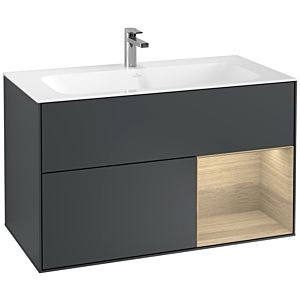 Villeroy et Boch Finion Villeroy et Boch F040PCHG 99,6x59,1x49,8cm, étagère à droite Oak Veneer , Midnight Blue Matt Lacquer