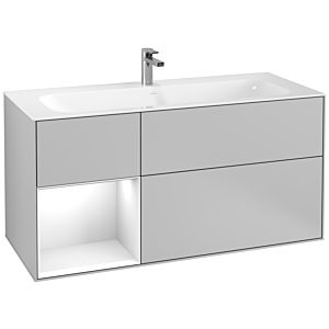 Villeroy and Boch Finion Villeroy and Boch Finion F060GFGJ 119.6x59.1cm, shelf on the left glossy white lacquer, light gray matt