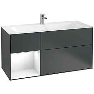 Villeroy and Boch Finion Villeroy and Boch Finion F060GFHG 119.6x59.1cm, shelf left Glossy white lacquer, Midnight Blue Matt Lacquer