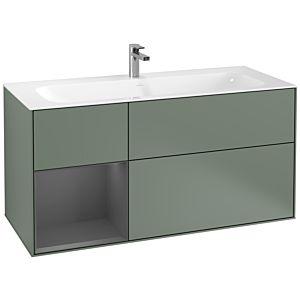 Villeroy und Boch Finion Waschtischunterschrank F060GKGM 119,6x59,1cm, Regal links Anthracite matt, Olive Matt Lacquer