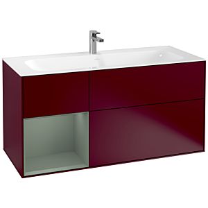 Villeroy und Boch Finion Waschtischunterschrank F060GMHB 119,6x59,1cm, Regal links Olive Matt Lacquer, Peony Matt