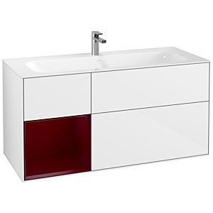 Villeroy und Boch Finion Waschtischunterschrank F060HBGF 119,6x59,1cm, Regal links Peony, Glossy white lacquer