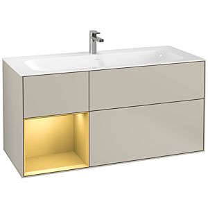 Villeroy and Boch Finion Villeroy and Boch Finion F060HFHH 119.6x59.1cm, shelf left gold matt, Sand Matt Lacquer