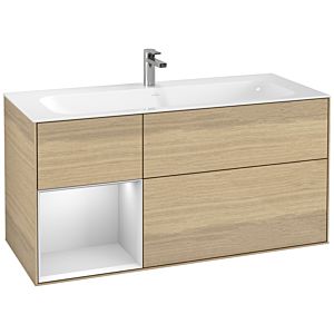 Villeroy et Boch Finion Villeroy et Boch F060MTPC 119,6x59,1cm, étagère gauche laqué blanc mat, Oak Veneer