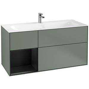 Villeroy and Boch Finion Villeroy and Boch Finion F060PDGM 119.6x59.1cm, shelf left black matt lacquer, Olive Matt Lacquer
