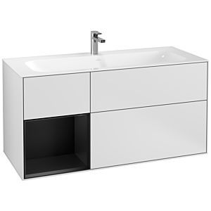 Villeroy and Boch Finion Villeroy and Boch Finion F060PDMT 119.6x59.1cm, shelf left black matt lacquer, white matt lacquer