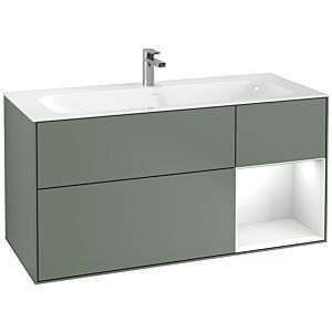 Villeroy and Boch Finion Villeroy and Boch Finion F070GFGM 119.6x59.1cm, shelf on the right Glossy white lacquer, Olive Matt Lacquer