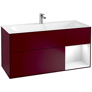 Villeroy und Boch Finion Waschtischunterschrank F070GFHB 119,6x59,1cm, Regal rechts Glossy white lacquer, Peony Matt