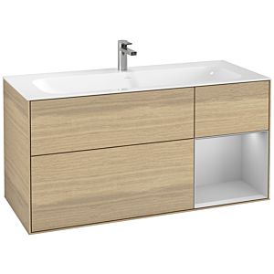 Villeroy und Boch Finion Waschtischunterschrank F070GJPC 119,6x59,1cm, Regal rechts Light grey matt, Oak Veneer