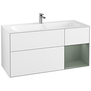 Villeroy et Boch Finion Villeroy et Boch F070GMGF 119,6x59,1cm, étagère à droite Olive Matt Lacquer , laqué blanc brillant