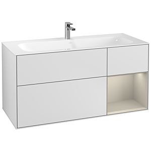 Villeroy und Boch Finion Waschtischunterschrank F070HHMT 119,6x59,1cm, Regal rechts Sand Matt, White matt lacquer