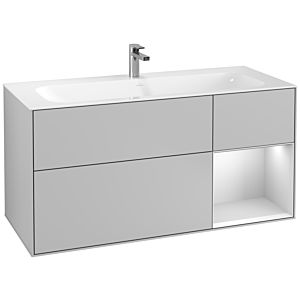 Villeroy and Boch Finion Villeroy and Boch Finion F070MTGJ 119.6x59.1cm, shelf on the right white matt lacquer, light gray matt