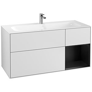 Villeroy und Boch Finion Waschtischunterschrank F070PDMT 119,6x59,1cm, Regal rechts Black matt lacquer, White matt lacquer
