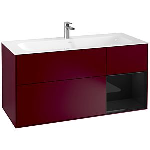 Villeroy et Boch Finion Villeroy et Boch F070PHHB 119,6x59,1cm, étagère à droite Glossy Black Lacquer , Peony Matt