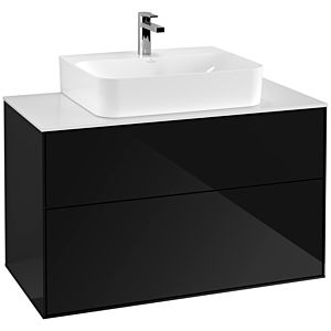 Villeroy et Boch Finion Villeroy et Boch F10100PH 100x60.3x50.1cm, plaque de finition blanc mat, Glossy Black Lacquer
