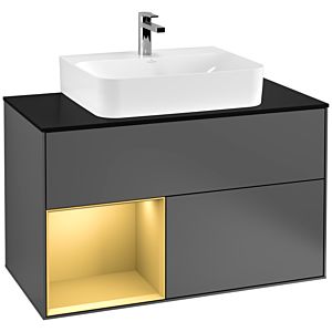 Villeroy and Boch Finion Villeroy and Boch Finion F112HFGK 100cm, cover plate white matt, shelf left gold matt, anthracite matt