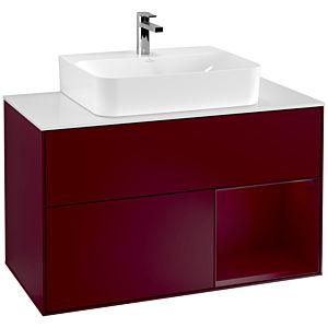 Villeroy and Boch Finion Villeroy and Boch Finion F121HBHB 100cm, cover plate matt white, shelf on the right Peony , Peony Matt