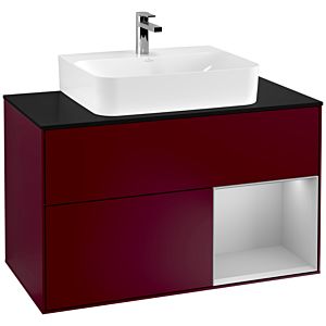 Villeroy and Boch Finion Villeroy and Boch Finion F122GJHB 100cm, cover plate black matt, shelf on the right light gray matt, Peony Matt