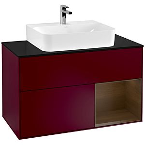 Villeroy and Boch Finion Villeroy and Boch Finion F122GNHB 100cm, cover plate black matt, shelf right Walnut veneer, Peony Matt
