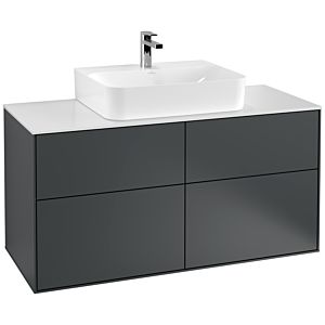 Villeroy und Boch Finion Waschtischunterschrank F13100HG 120x60,3cm, Abdeckplatte white matt, Midnight Blue Matt Lacquer