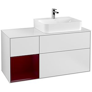 Villeroy and Boch Finion Villeroy and Boch Finion F141HBMT 120cm, cover plate glass white matt, shelf left Peony , white matt lacquer