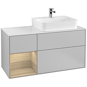 Villeroy and Boch Finion Villeroy and Boch Finion F141PCGJ 120cm, cover plate glass white matt, shelf on the left Oak Veneer , light gray matt