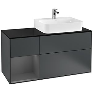 Villeroy and Boch Finion Villeroy and Boch Finion F142GKHG 120cm, cover plate glass black matt, shelf left anthracite matt, midnight Blue Matt Lacquer