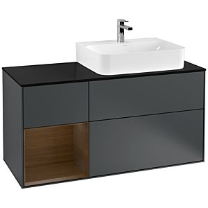 Villeroy and Boch Finion Villeroy and Boch Finion F142GNHG 120cm, cover plate glass black matt, shelf left Blue Matt Lacquer veneer, midnight Blue Matt Lacquer