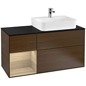 Villeroy and Boch Finion Villeroy and Boch Finion F142PCGN 120cm, cover plate glass black matt, shelf left Oak Veneer , Oak Veneer veneer