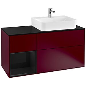 Villeroy and Boch Finion Villeroy and Boch Finion F142PHHB 120cm, cover plate glass black matt, shelf left Glossy Black Lacquer , Peony Matt