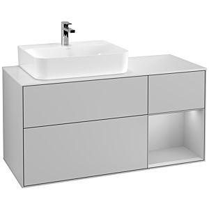 Villeroy and Boch Finion Villeroy and Boch Finion F151GJGJ 120cm, cover plate white matt, shelf on the right light gray matt, light gray matt