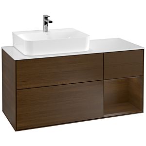 Villeroy and Boch Finion Villeroy and Boch Finion F151GNGN 120cm, cover plate matt white, shelf on the right Walnut veneer, Walnut veneer