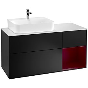 Villeroy and Boch Finion Villeroy and Boch Finion F151HBPD 120cm, cover plate white matt, shelf on the right Peony , black matt lacquer