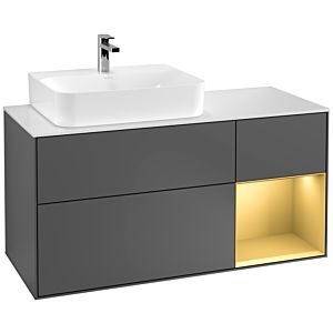 Villeroy and Boch Finion Villeroy and Boch Finion F151HFGK 120cm, cover plate white matt, shelf right gold matt, anthracite matt
