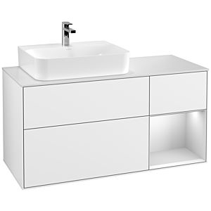 Villeroy and Boch Finion Villeroy and Boch Finion F151MTGF 120cm, cover plate white matt, shelf on the right white matt lacquer, glossy white lacquer