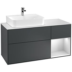 Villeroy and Boch Finion Villeroy and Boch Finion F151MTHG 120cm, cover plate white matt, shelf right white matt lacquer, Midnight Blue Matt Lacquer