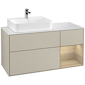 Villeroy and Boch Finion Villeroy and Boch Finion F151PCHH 120cm, cover plate matt white, shelf on the right Oak Veneer , Sand Matt Lacquer