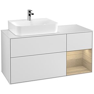 Villeroy and Boch Finion Villeroy and Boch Finion F151PCMT 120cm, cover plate white matt, shelf on the right Oak Veneer , white matt lacquer