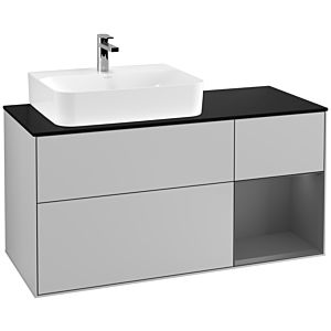Villeroy and Boch Finion Villeroy and Boch Finion F152GKGJ 120cm, cover plate black matt, shelf on the right anthracite matt, light gray matt