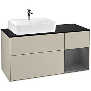 Villeroy and Boch Finion Villeroy and Boch Finion F152GKHH 120cm, cover plate black matt, shelf right Anthracite matt, Sand Matt Lacquer