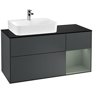 Villeroy and Boch Finion Villeroy and Boch Finion F152GMHG 120cm, cover plate black matt, shelf on the right Olive Matt Lacquer , Midnight Blue Matt Lacquer