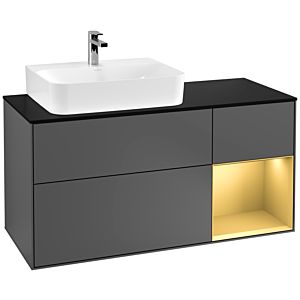 Villeroy and Boch Finion Villeroy and Boch Finion F152HFGK 120cm, cover plate black matt, shelf right gold matt, anthracite matt