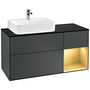 Villeroy and Boch Finion Villeroy and Boch Finion F152HFHG 120cm, cover plate black matt, shelf right gold matt, Midnight Blue Matt Lacquer