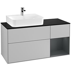 Villeroy and Boch Finion Villeroy and Boch Finion F152HGGJ 120cm, cover plate black matt, shelf on the right Midnight Blue Matt Lacquer , light gray matt