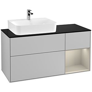 Villeroy and Boch Finion Villeroy and Boch Finion F152HHGJ 120cm, cover plate black matt, shelf on the right Sand matt, light gray matt