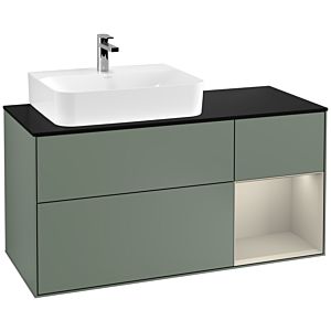 Villeroy and Boch Finion Villeroy and Boch Finion F152HHGM 120cm, cover plate black matt, shelf on the right Sand matt, Olive Matt Lacquer