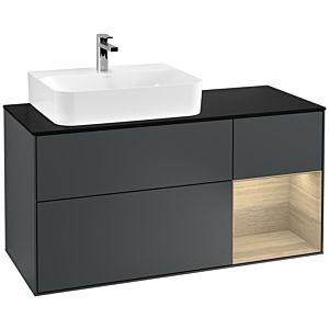 Villeroy and Boch Finion Villeroy and Boch Finion F152PCHG 120cm, cover plate matt black, shelf on the right Oak Veneer , Midnight Blue Matt Lacquer