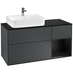 Villeroy and Boch Finion Villeroy and Boch Finion F152PDHG 120cm, cover plate black matt, shelf on the right black matt lacquer, Midnight Blue Matt Lacquer