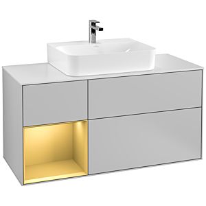 Villeroy and Boch Finion Villeroy and Boch Finion F161HFGJ 120cm, cover plate white matt, shelf left gold matt, light gray matt