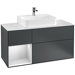 Villeroy and Boch Finion Villeroy and Boch Finion F161MTHG 120cm, cover plate white matt, shelf left white matt lacquer, Midnight Blue Matt Lacquer
